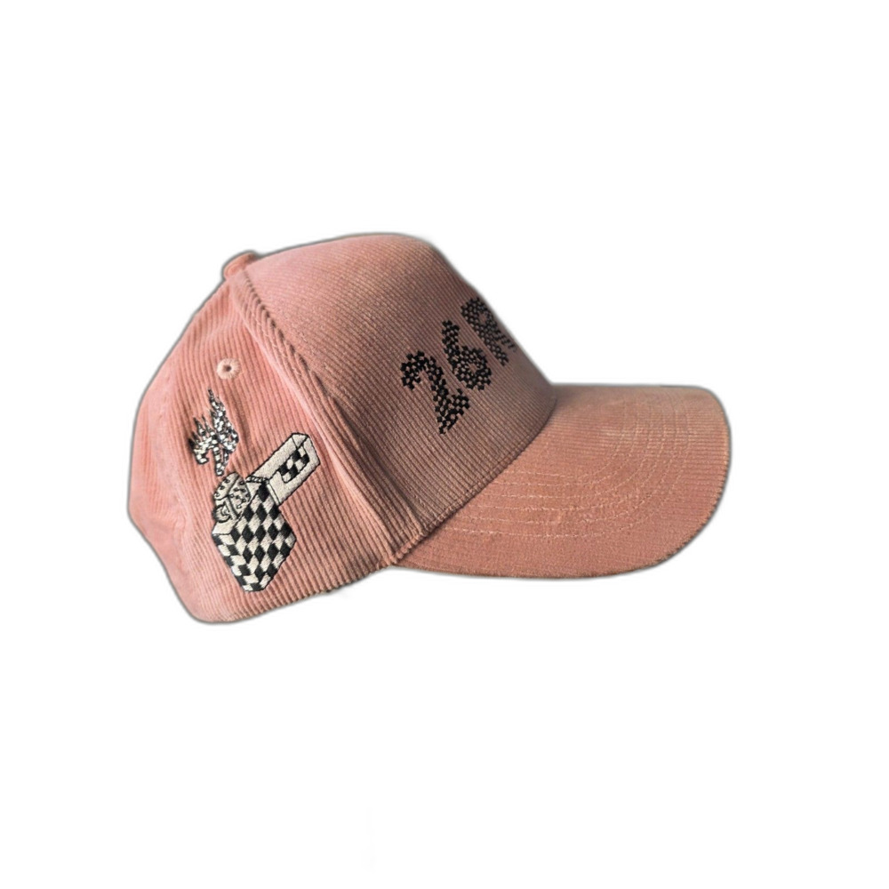 26Red Lighter Corduroy Dusty Pink Snapback Hat Embroidered Streetwear